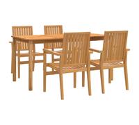 Garden Dining Set Wooden Outdoor Table and Chairs Set Solid Wood Teak vidaXL
