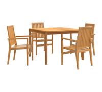 Garden Dining Set Wooden Outdoor Table and Chairs Set Solid Wood Teak vidaXL