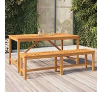Garden dining table 150x90x74 cm Natural acacia wood fishbone slat design patio
