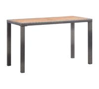 Garden Dining Table Anthracite-Brown PE Rattan Steel Frame Tempered Glass 123cm
