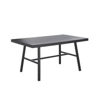 Garden Dining Table CANETTO 150 cm 90 cm Glass Black