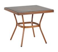 Beliani Garden Dining Table Caspri Ii 80/80cm Glass Grey