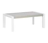 Beliani Garden Dining Table Castella 120 Cm 70 Cm Metal Taupe