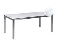 Garden Dining Table COSOLETO 180 cm 90 cm Marble Effect Glass White