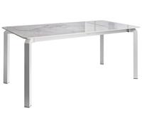 Garden Dining Table FELETTO 180 cm 90 cm Stone White Marble