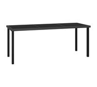 vidaXL Garden Dining Table Black Poly Rattan Dinner Desk Furniture Outdoor