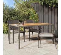 Garden Dining Table Grey 150x90x75 cm Poly Rattan Berkfield Home Grey One Size