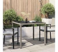 vidaXL Garden Table Grey 90 x 90 x 75 cm Poly Rattan