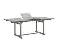 Garden Dining Table Grey Solid Acacia Wood Grey-wash Extendable 150-200x100x75