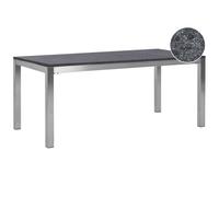 Garden Dining Table GROSSETO 180 cm 90 cm Granite Flamed Graphite Grey