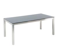 Garden Dining Table GROSSETO 180 cm 90 cm Tempered Glass Black