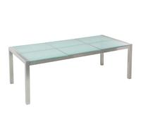 Beliani Garden Dining Table Grosseto 220 Cm 100 Cm Cracked Glass Transparent