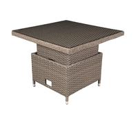Dellonda Chester Rattan Wicker Adjustable Outdoor Dining Table, Brown - DG73