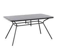 Garden Dining Table LIVO 140 cm 80 cm Glass Black