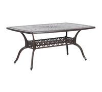 Garden Dining Table LIZZANO 165 cm 102 cm Metal Dark Brown
