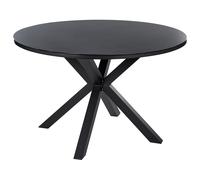 Beliani Garden Dining Table Maletto 120/120cm Glass Black, Black