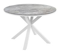 Beliani Garden Dining Table Maletto 120/120cm Glass Dark Grey, White