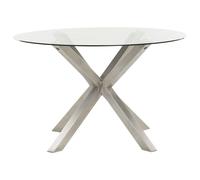 Garden Dining Table MALETTO 120 cm 120 cm Glass Silver