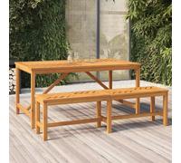 Garden Dining Table Outdoor Solid Acacia Wood 150x90x74 cm Natural Brown Oiled