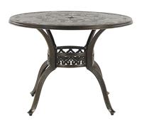Beliani Garden Dining Table Sapri 100/100cm Metal Dark Brown, Brown