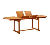 Garden Dining Table Solid Acacia Wood Natural Brown Extendable 160-240x100x75 cm
