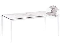 Garden Dining Table SOVARETO 180 cm 90 cm Marble Effect White Marble