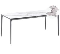 Garden Dining Table SOVARETO 180 cm 90 cm Marble Effect White Marble
