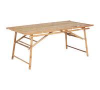 Beliani Garden Dining Table Tindari 180 Cm 90 Cm Bamboo Light Brown