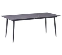 Garden Dining Table TOLENTINO 180 cm 90 cm Marble Effect Grey Marble