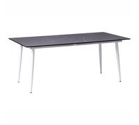 Garden Dining Table TOLENTINO 180 cm 90 cm Marble Effect Grey Marble