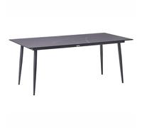 Garden Dining Table TOLENTINO 180 cm 90 cm Marble Effect Grey Marble