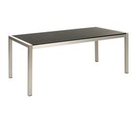 Garden Dining Table VERNIO 180 cm 90 cm Metal Black/ Silver