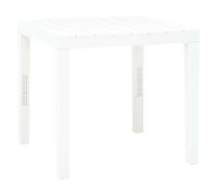 Garden dining table White plastic 78x78x72 cm slatted weather-resistant portable