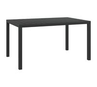 Garden Dining Table WPC Aluminium Black Outdoor Furniture Multi Sizes vidaXL