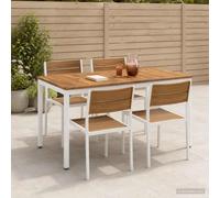 Garden Dinner Table 108.5 x 55 x 75 cm Natural and White Solid Acacia Wood