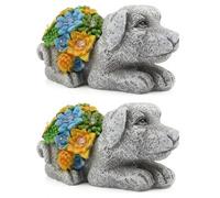 ILFD Group Ltd Solar Dog Garden Ornament 20Cm / 8" - Pack Of 2
