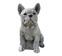 Garden Dog Statue Ornament Realistic Resin Animal Sculpture Realistic French Bulldog Polyresin Statue for Flower Beds Indoor Outdoor Lawn Garden Decor Sculpture Home Tools