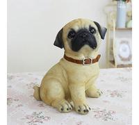 Garden Dog Statue, Realistic Pug Outdoor Resin Animal Sculpture Crafts, Beautifully Crafted Outside & Home Decor, Best Figurines Gift