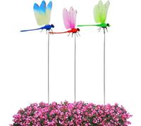 Garden Dragonfly, Outdoor Clips, Colorful Dragonflies Ornament, Metal Gardens Decor, Hanging Decoration, Exquisite Design, Indoor Decors for Pathway, Garden, Farm, Yard, Patio, 5.51x3.54x9.84 Inches