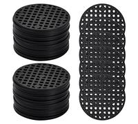 Garden Drainage Mesh, 4.5cm Flower Pot Hole Mesh Pad, 10 Pcs Round Pot Bottom Grid Mat, Bonsai Breathable Gasket Pot Drainage Netting to Prevent Rotting Roots Soil Loss (Black)