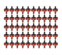 Garden Drip Emitters 50 Pack with Pressure Compensation for Uniform Water Distribution and Reliable Tubing Attachment (2LRed)