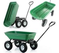 Garden Dump Cart Truck Trolley Wheelbarrow Tipping Tipper Barrow Dumper Utility Pull Along Large Fishing Picnic Gardening Barrow Transport Plants Wheel Festival Camping Waste Dump Wagon Green Tip