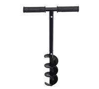 Garden Earth Auger Set Black T-shaped Hand Post Hole Digger Manual Fence Earth Auger Planter Borer with Non-slip Handle, Garden Auger Spiral Drill Rapid Planter for Planting Trees, Deep Cultivating