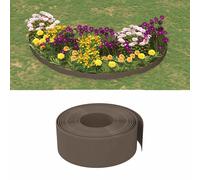 Garden edging 10m x 10cm Brown PE flexible lawn border UV-resistant 2mm easy-fit