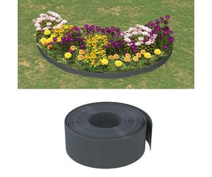 Garden Edging 2pcs Grey 10m x 10cm PE 2mm Flexible Lawn Border Strip Heavy Duty