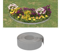 Garden edging 2x 10m x 15cm Grey PE flexible lawn border 2mm UVresistant for bed