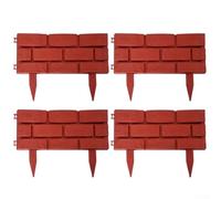 Garden Edging Border Fence 4 Pack Plastic Easy Install(Red)