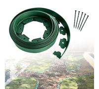 Garden Edging Border KitFlexible Lightweight Plastic Lawn Edging with Spikes 10cm Height x 10m Length Ideal for Flower Beds & Yard Landscaping (Green)