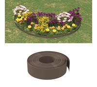 Garden Edging Brown 30m x 15cm Polyethylene Flexible Lawn Border Panels 3pc Set