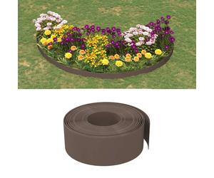 Garden Edging Brown 3pc 10m x 20cm PE Flexible Lawn Border, 2mm Thick OutdoorUse